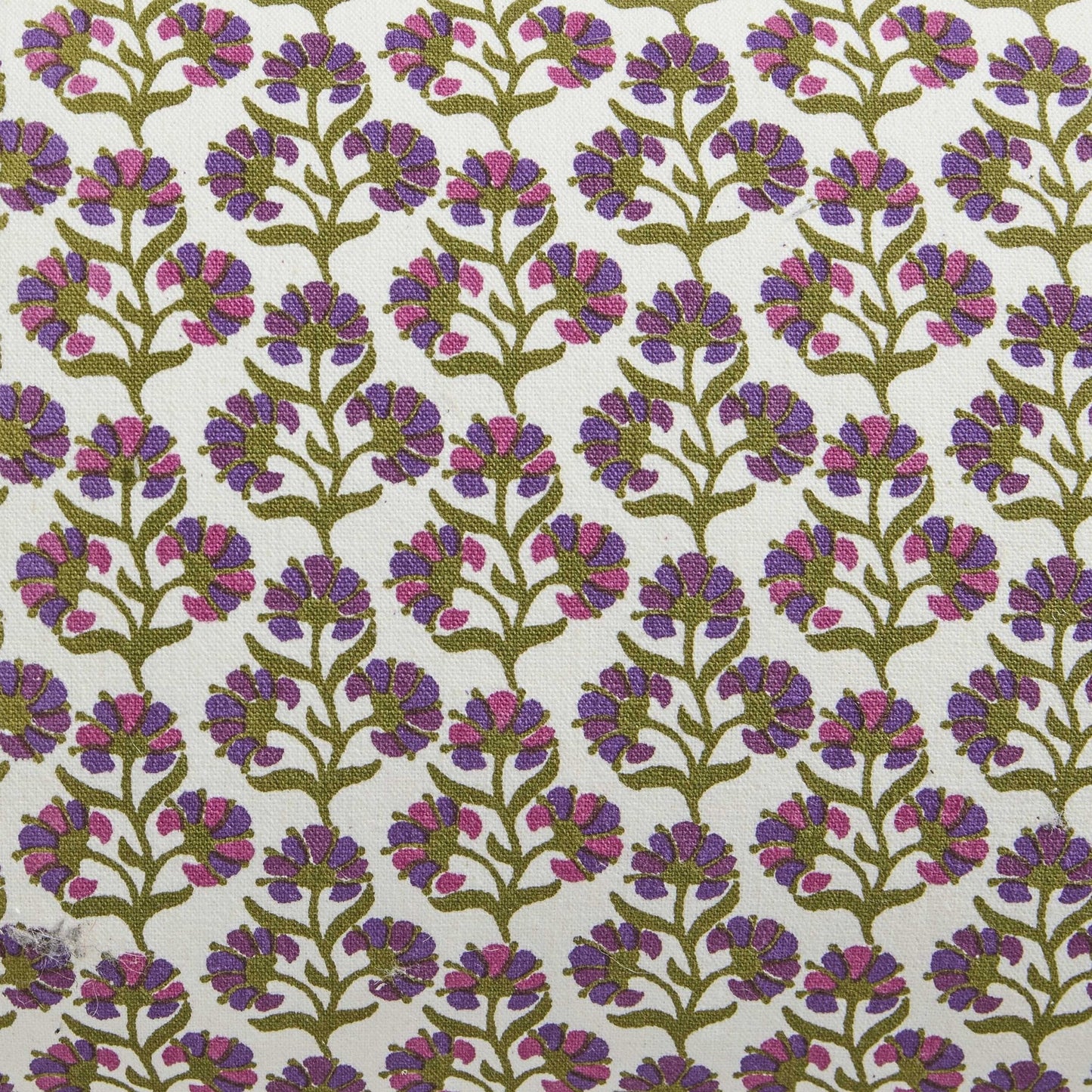 Julia 100% Cotton Box Pleat Edge Printed Sofa Cushion Cover - Purple/Green